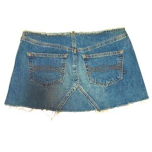 Vintage Abercrombie & Fitch Blue Cut Out Denim Mini Jean Skirt Casual Trending